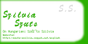 szilvia szuts business card